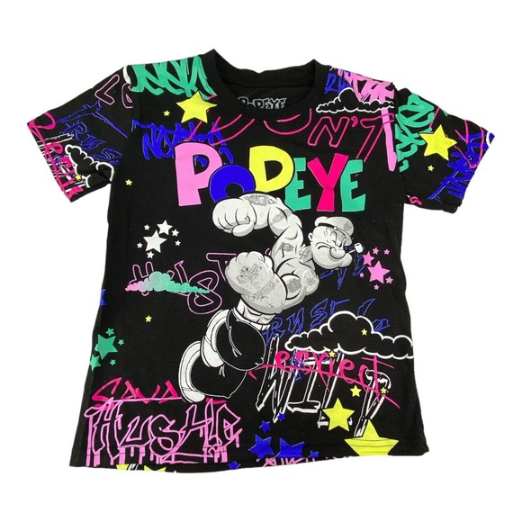 Popeye Grafitti Popeye T-Shirt Size 7 - Picture 1 of 3